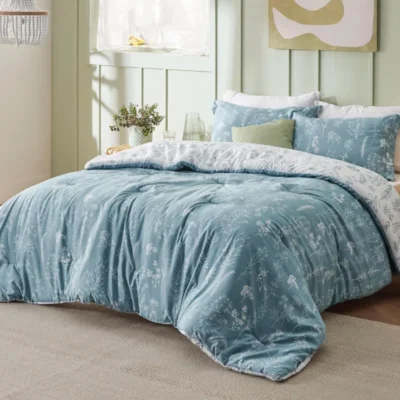Reversible Floral Comforter Set 89GSM | Soft All-Season Botanical Bedding