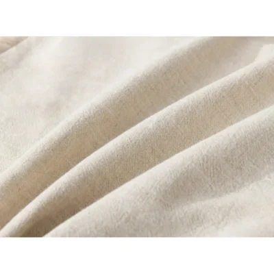 Washed Linen Boho Pillow Covers with Tassels, Set of 2
