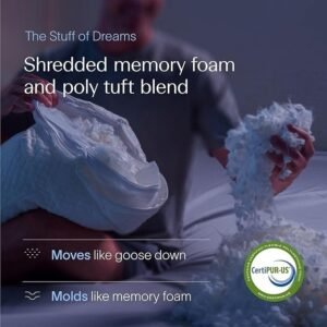 Adjustable Memory Foam Pillow Queen with Cooling Bamboo Cover