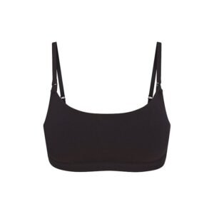 Soft Cotton Jersey Scoop Bralette in Light Heather Grey