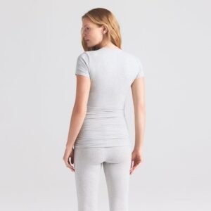 Soft Cotton Jersey T-Shirt in Light Heather Grey