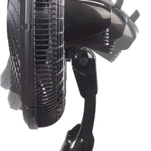 18-Inch Oscillating Pedestal Fan with Remote, Adjustable Height and Timer, Black