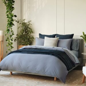 Organic Crinkled Percale Duvet Cover Set | Soft Breathable Cotton Bedding