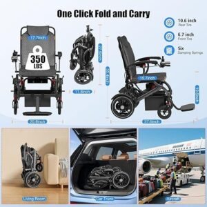 Foldable Lightweight Electric Wheelchair for Travel and Daily Use
