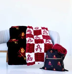 Ultra Soft Collegiate Team Plush Throw Blanket