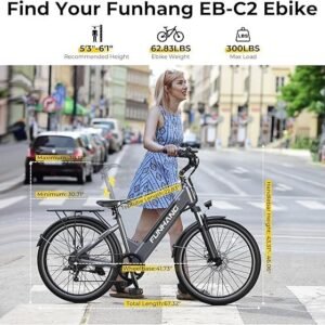 Step-Thru Electric Commuter Bike with 1000W Peak Motor and Removable Battery