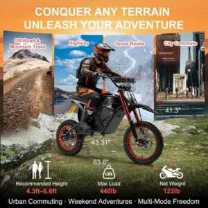 3600W Mid-Drive Off-Road Electric Dirt Bike for Teens and Adults