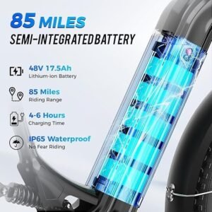 High-Power Fat Tire Electric Mountain Bike for Adults with 1800W Peak Motor
