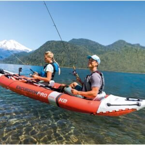 Excursion Pro K2 Inflatable Tandem Kayak Set with Paddles and Pump