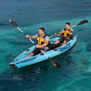14'4" Two-Person Inflatable Touring Kayak with Pump, Paddles & Carry Bag