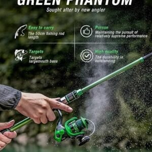 Telescoping Graphite Travel Fishing Rod and Spinning Reel Combo Kit