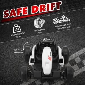 24V Kids Go Kart with Drift Mode, Up to 8 MPH, Safety Gear Included